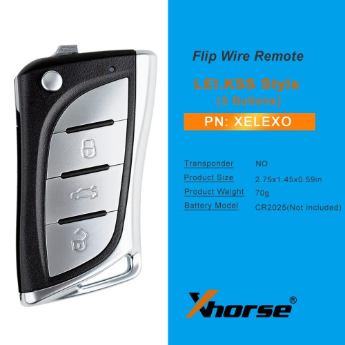 Xhorse XELEX0EN Super Remote Flip 3 Buttons for Toyota/Lexus Type with Super Chip Inside 5pcs/lot