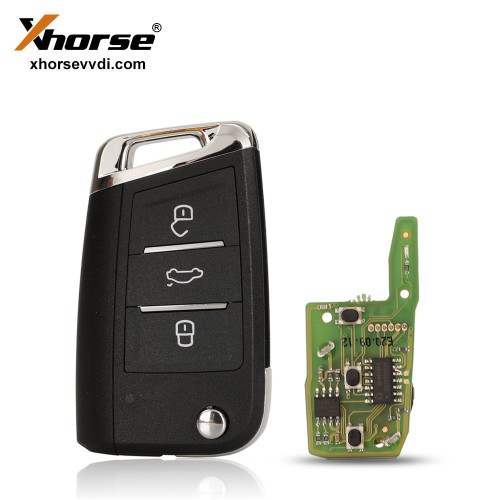 Xhorse XKMQB1EN  MQB Style 3 Button Wire Remote Key 5pcs/lot