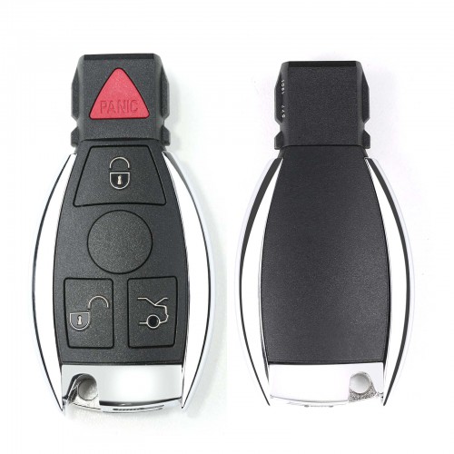 Benz Smart Key Shell 3+1 Button Plastic with a Red Button and Xhorse VVDI BE Key Pro Package