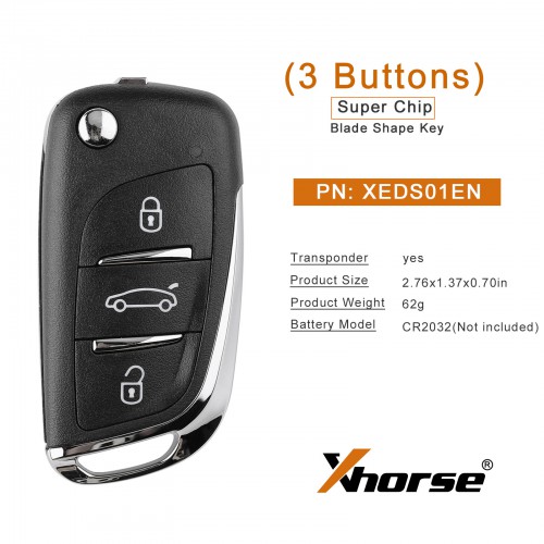 10pc Xhorse XEDS01EN VVDI Super Remote Key DS Style 3 Buttons