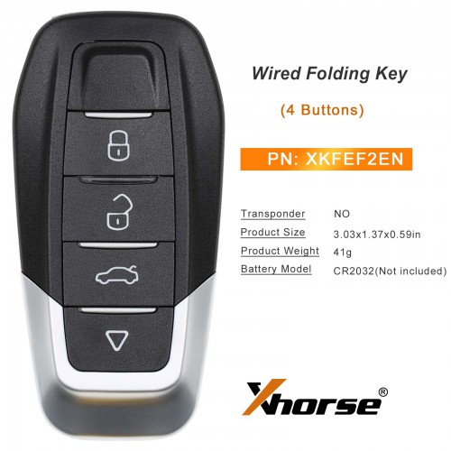 Xhorse XKFEF2EN FA.LL Type Universal Wire Remote Key 4 Buttons 5pcs/lot
