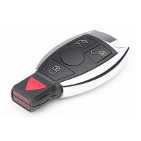 Benz Smart Key Shell 3+1 Button Plastic with a Red Button 5 pcs/lot can work with VVDI BE Key Pro