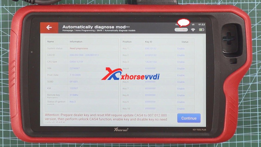 Vvdi Key Tool Plus Reads Cas4 Key On Bench With Godiag Gt100 12