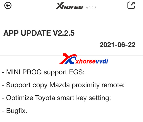 V2.2.5 Xhorse App  Update