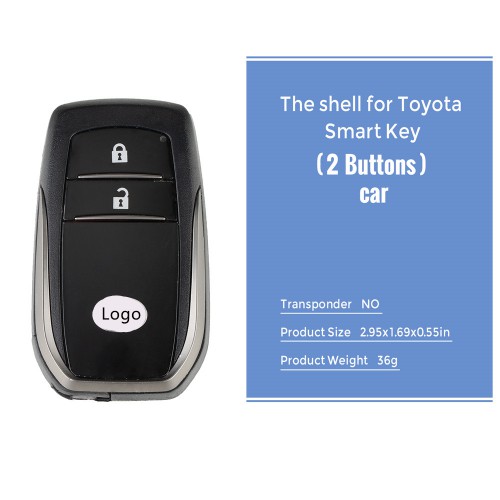 Key Shell for Toyota Highlander 1690 Type 2 Buttons with Logo Fit XM Smart Key 5pcs/lot