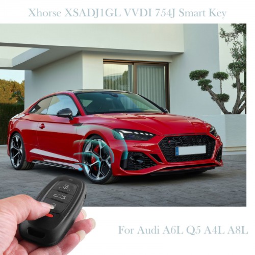 Xhorse VVDI 754J Smart Key for Audi 315MHZ/433MHZ/868MHZ A6L Q5 A4L A8L with Key Shell