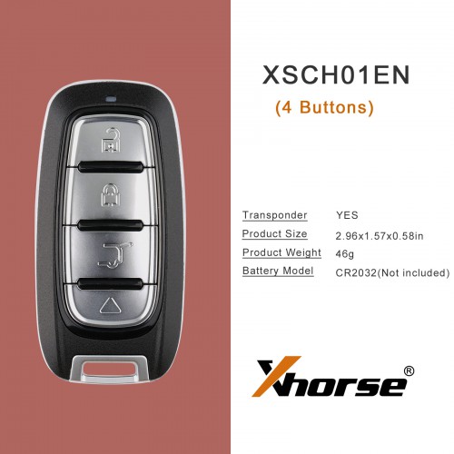 Xhorse XSCH01EN XM38 Universal Smart Key for Chrysler Type 4 Buttons Newly Add 8A 4D 5pcs/lot