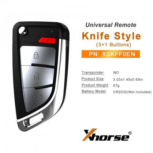 Xhorse XSKFF0EN Knife Style Flip Smart Key with 4 Buttons 5pcs/lot