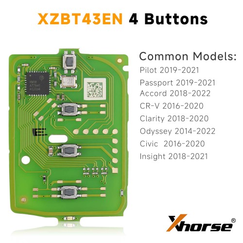 Xhorse XZBT43EN Special Remote PCB Exclusively for Honda 4 Buttons 5pcs/lot