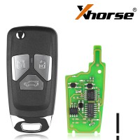 Xhorse XNAU01EN Wireless Universal Flip Remote Key for Audi Style With 3 Button 5pcs/lot