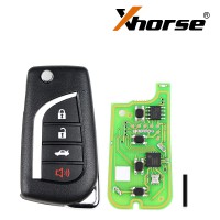 Xhorse XKTO10EN Wire Remote Key for Toyota Style Flip 4 Buttons 5pcs/lot