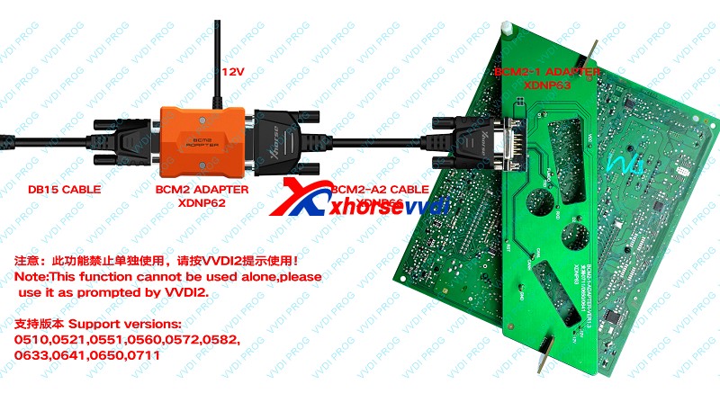  Xhorse BCM2 Solder-free Adapter connection diagram