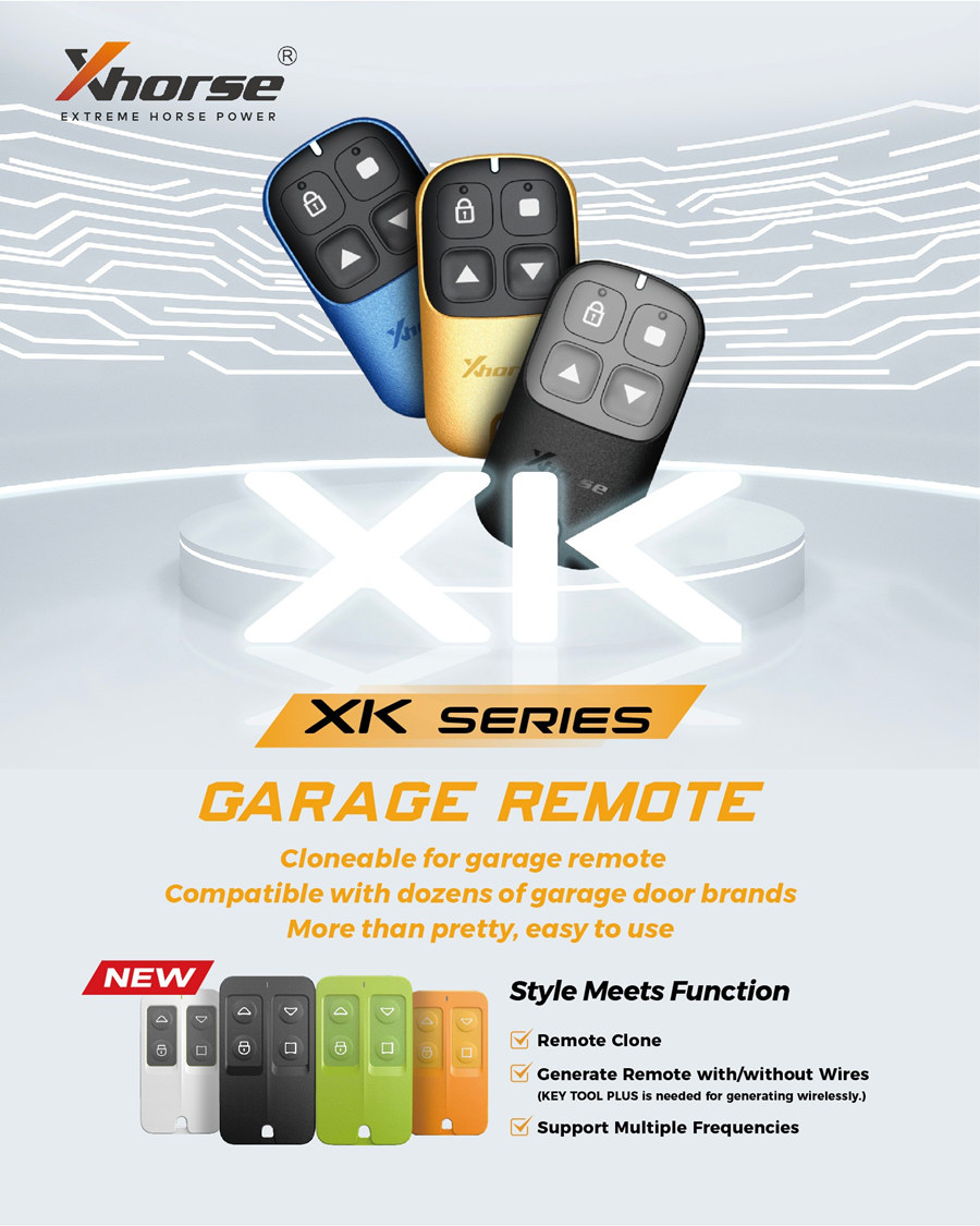 Xhorse XKXH05EN Garage Remote Key 4 Buttons 5pcs/lot Golden
