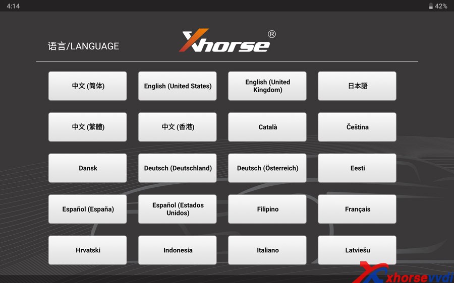 Xhorse VVDI Key Tool Plus language 
