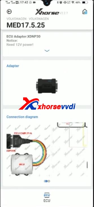 How Vvdi Mini Prog Reads Vw Med17.5.25 Ecu With Bosh Ecu Adapter 8